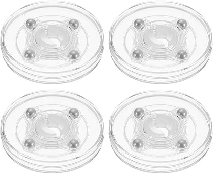uxcell 4Pcs Acrylic Lazy Susan Turntable, 2.5 Inch Clear Turntable Organizer Ball Bearing 360 Degree Rotating Tray for Spice Rack Table Cake Kitchen Pantry Decorating Bathrooms