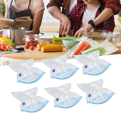 6PCS 26 * 28CM Vacuum Storage Bags Space Saver Sealed Reusable Vacuum Sealed Compressed Space Saver Bags for Food Clothing