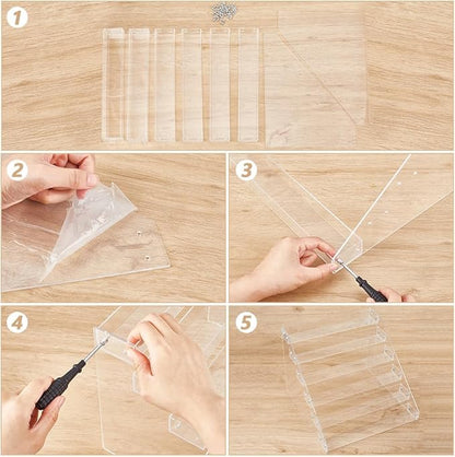 Acrylic CD Holder 6 Layers Storage Organizer CD Cases Nail Polishes Storage Holder Stand Cosmetic Organizer Rack Acrylic Makeup Display Shelf Clear Cosmetic Display Shelf for DVD Case
