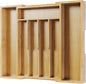 Kitsure Silverware Organizer - Expandable Bamboo Kitchen Drawer Organizer for Cooking Utensils and Cutlery, Sturdy & Thickened Kitchen Organizers and Storage Solution, Medium, Natural