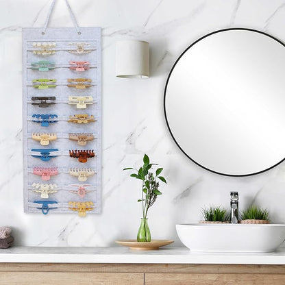 SMUK Claw Clip Organizer for Women, Hanging Mount Hair Clips Holder Organizer for Girls, Hair Bow Claw Clip Stand Storage for Wall, Door, Closet