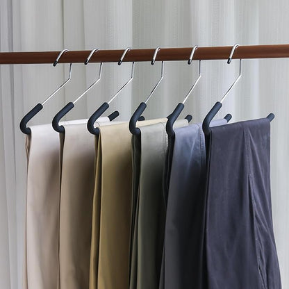 Open Ended Pants Hangers, 10 Pack Non-Slip Foam Padded Pants Hangers Space Saving Heavy Duty for Jeans, Trousers, Slacks