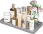 Weenson Bathroom Vanity Tray for Perfume Makeup Jewelry Decor Candle, Bamboo Kitchen Tray for Soap Dispenser Spice, Coffee, Toilet Tank Tray Nightstand Silver 11.81”L x 6.1”W x 0.79”H
