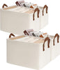 CHICVITA Closet Storage Bins Storage Baskets for Shelves, Baskets for Organizing, Closet Organizers and Storage, Cube Storage Bins, 16 ¾" L x 11" W x 9 ¾" H, Beige, 4-Pack