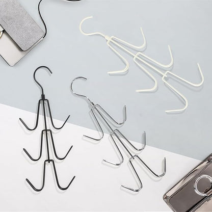 TOPIA HANGER Purse Hanger Organizer for Closet, 2-Pack Handbag Organizer Hanger, 360°Swivel Metal Purse Hooks, Bag Rack, Belt Organizer, Tie Rack, Scarf Hanger, Bag Storage Organizer, Silver
