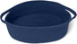 MEGASKET Dark Blue Small Woven Basket, 13” x 9” x 5” Baskets for Gifts Empty, Cotton Rope Gift Basket, Cute Nursery Baby Organizer, Cat Dog Toy Box, Oval Wicker Storage Bin with Handle