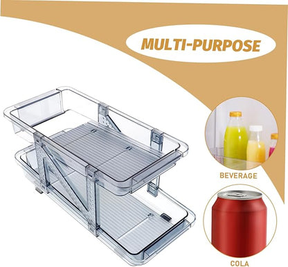 LABRIMP Double Tier Fridge Can Organizer Beverage Dispenser for Beer Wine and Soda for Home and Kitchen Storage