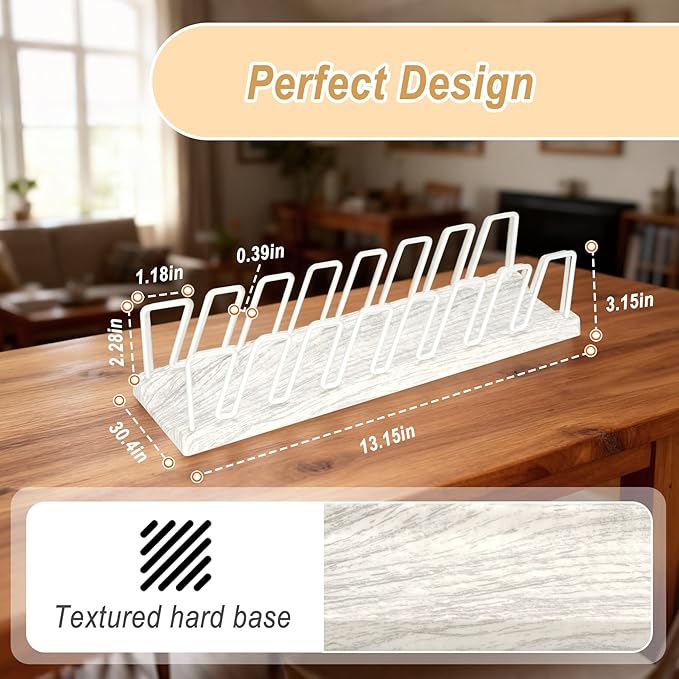 Hat Organizer for Baseball Caps - 14 Caps Organizer & Holder, Anti-Tip Metal Hat Rack & Display Stand, Quick-Install Hat Storage for Closet, Bedroom, Vanity (White wood grain，2 pack)
