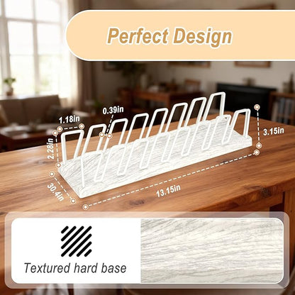 Hat Organizer for Baseball Caps - 14 Caps Organizer & Holder, Anti-Tip Metal Hat Rack & Display Stand, Quick-Install Hat Storage for Closet, Bedroom, Vanity (White wood grain，2 pack)
