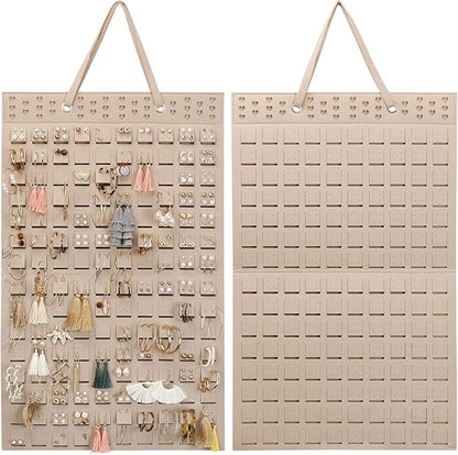 Resovo Hanging Earrings Organizer, Earring Holder & 20 Hooks, Holds Up To 300 Pairs, Compact Design, Soft Material, Earring Hanger Earring Display Hanging Organizer for Women Girls -1 Pack