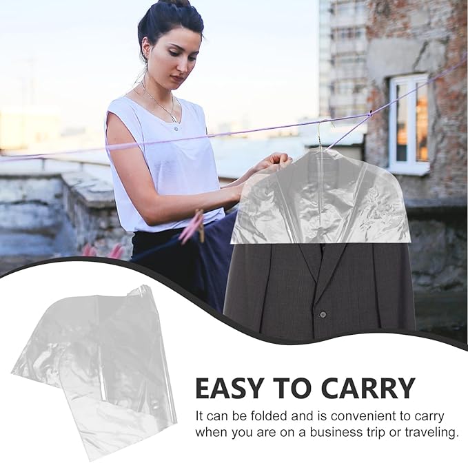 Unomor 10Pcs Clear Shoulder Covers Clothing Protective Covers Breathable Garment Protectors for Suit Coats Jackets
