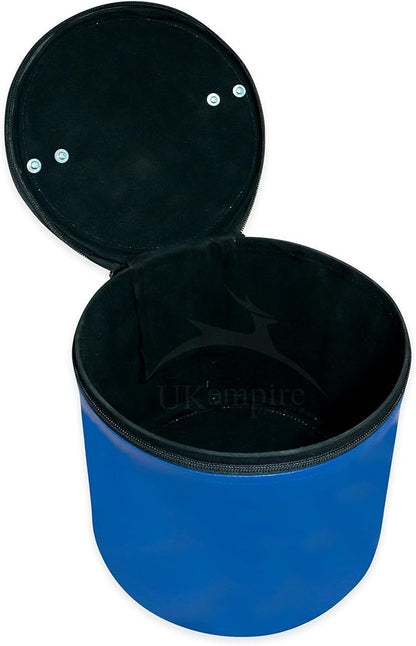 Deluxe Masonic Fez Cap Case Blue – Imitation Leather, Hat Display Storage Box