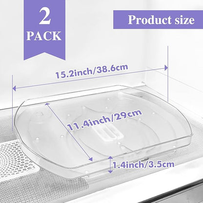 Incostar 360° Rotating Lazy Susan Turntable - Multifunctional Rectangular Organizer for Refrigerator, Cabinet, Pantry, and Kitchen Countertop (15.2" x 11.4", 2 Pack)