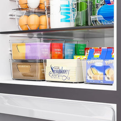 Stackable 2 Pack Snack Organizer for Pantry Shelf,Clear Pantry Organizers and Storage Bins for Fridge,Office,Cupboard,Plastic Pantry Snack Organizer For Breast Milk,Tea Bag,Food Storage Containers