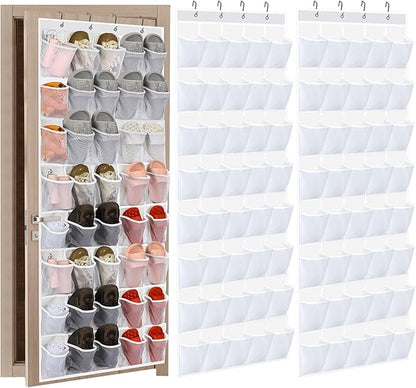 Windyun 2 Pack 40 Over the Door Shoe Organizers Large Mesh Pocket Hanging Shoe Rack for Closet Nonslip Behind Dorm Door Storage Holder Dorm Essentials Back to School Organizer for College
