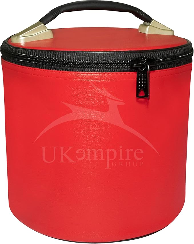 Deluxe Masonic Fez Case (RED) Imitation Leather, Freemasons Hat Storage Carrying Box