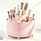360 Degree Rotating Makeup Brush Holder Organizer Detachable Design 5 Slot Make up Brushes Cup for Cosmetics and Pencil Pen Organizer for Desk Makeup Organizer Skincare Storage for Vanity (pink2)