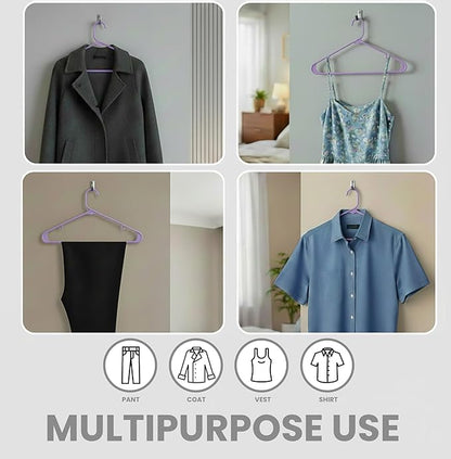 Utopia Home Plastic Hangers 50 Pack - Clothes Hanger with Hooks - Durable & Space Saving Coat Hanger - Heavy Duty Purple Hangers - Skirt Hangers