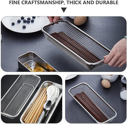 Luxshiny Multipurpose Cutlery Holder Utensil Drying Rack Divided Compartments Silverware Organizer Knives Rack Kitchen Countertop