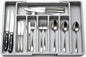 Silverware Drawer Organizer, Expandable Kitchen Drawer Organizer, Adjustable Cutlery Storage, Flatware and Cutlery Holder for Spoons Forks Knives (Gray)