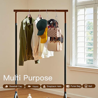 Hat Hanger 2pcs Metal Hat Storage For Baseball Caps,Rotatable Hat Organizer For Closet,Hat Rack With 6 Hooks Up to 30 Caps Hold,Silvery