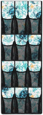 Blue Sea Turtle Behind The Door Shoe Organizer, 12 Pockets Ocean Theme Hanging Rack for Bathroom & Beach House, No Drill Storage for Toys & Toiletries
