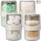 Tbestmax 4 Pack Rotating Qtip Holder Dispenser for Cotton Swabs, Makeup & Hair Accessories, Vanity Organizer with Canisters for Floss Picks, Cotton Balls, Bathroom Essentials Accessories Decor, Grey