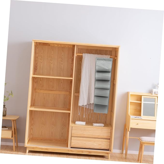 Hanging Shoe Storage Bag Organizer for Closet Multi-layer over Door Storage for Shoes Socks and Underwear Space-saving Gray Design for Bedroom Dorm Use