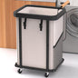 150L (40 Gal) Extra Large Fashion Laundry Basket with Wheels, Rolling Basket Hamper with Handle, Organizer Storage Cart with Sturdy Metal Frame for Laundry Room - White