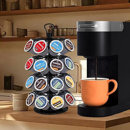 BLACKSMITH FAMILY K Cup Holders,K Cup Holder, K Cups Holder,K Cup Carousel, Coffee Pods Holder Storage Organizer Stand,Only Simple Assembly Required,Black