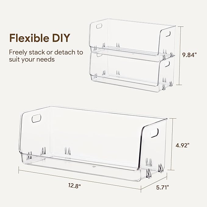 HBlife Clear Acrylic Kids Shoe Rack Baby Toddler Shoe Storage Organizer for Closet Floor Entryway Bedroom, 2 Tier Stackable Small Shoe Rack Shelf Display Stand