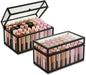40 Lipsticks Organizer with Lid, Glass Display Box Fits Large Perfume & Skincare, Easy-Access Organiser for Vanity Countertop, Multifunctional Display Box in Any Rooms