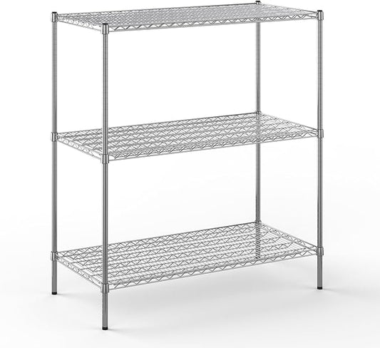 24" Deep x 48" Wide x 54" Height Wire Shelving Kit | 3-Tier | NSF Commercial Storage Rack Unit