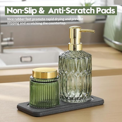 2Pack Diatomite Stone Coasters Water Absorbing Sink Tray for Kitchen & Bathroom Counter, Quick Dry Soap Dish Vanity Caddy, Dispenser Sponge Holder Space Organizer, Dark Gray - 8"x 3.8"