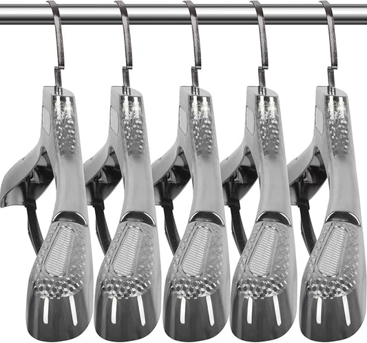 DEDU Suit Hangers for Men 15 Pack, Silver Gray Coat Hangers Extra Wide Non Slip Width 17.7", Thick Plastic with Pants Bar & Metal Hook