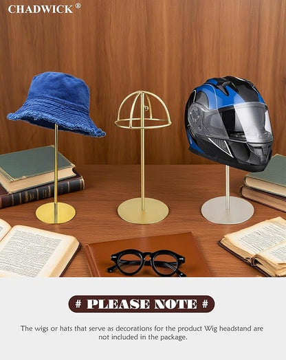 CHADWICK Adjustable Stainless Steel Hat Display Stand - Hollow Golden - Perfect for Home and Boutique Hat Showcasing