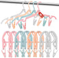 8 Pack Foldable Travel Hangers with 16 Clips & Folding Hanger - Space Saving Portable Collapsible Hooks for Cruise, RV, Hotel (Assorted Colors)