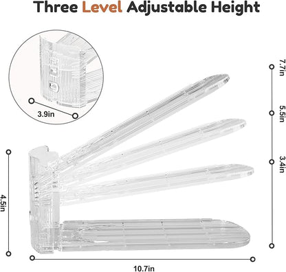 Neprock Shoe Slots Organizer for Closet, 20 Pack Acrylic Shoe Stackers Shoe Rack Holder, 3 Levels Adjustable Thickening Shoe Display Shoe Storage 50% Space Saving Zapateras Organizer (Clear,20 Pack)