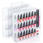 Beloving 2pcs Nail Polish Organizer, Portable 48 Bottles Clear Nail Polish Holder with Adjustable Divider, Gel Nail Polish Storage Double Side Nail Polish Organizer Case for Nail Tech