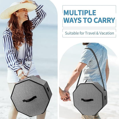 HINIHAO Hat Box for Travel and Storage, Collapsible Cowboy Cap Organizer Case for Closet with Handles, Hat Storage Box for Women and Men