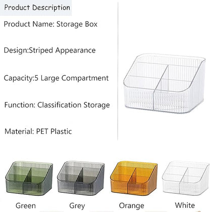 Makeup Organizer Cosmetics Storage Box, Large Capacity Make Up Brush Holder Organizer Vanity Accessories, Bathroom Countertops, Desk Storage Container, Cosmetic Display cases(White-L)