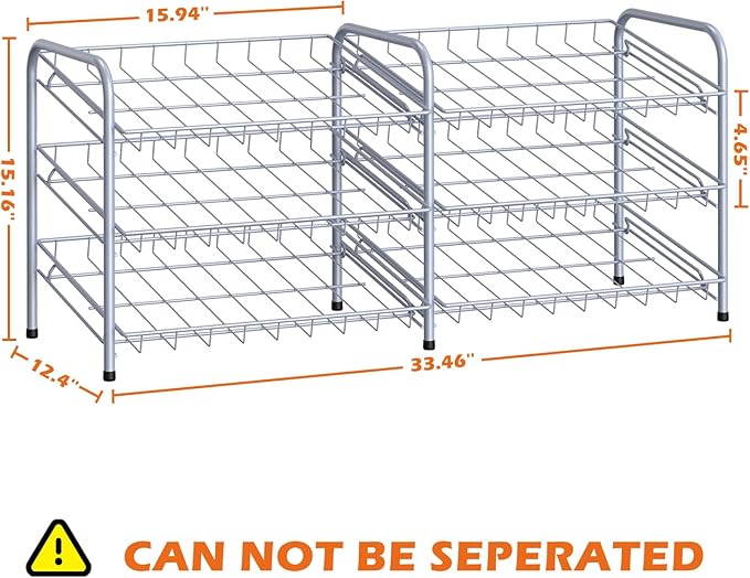 MOOACE Can Rack Organizer, 2 in 1 Can Storage Dispenser Holds up to 72 Cans, Can Organizer for Pantry Kitchen Cabinet, Silver