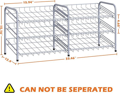 MOOACE Can Rack Organizer, 2 in 1 Can Storage Dispenser Holds up to 72 Cans, Can Organizer for Pantry Kitchen Cabinet, Silver