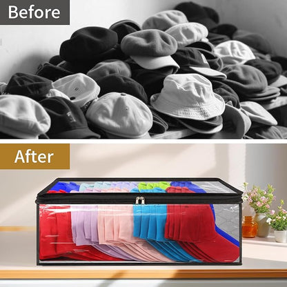 2 Pcs Hat Organizer for Baseball Cap, Hat Storage Bags with Carry Handles Hat Holder Rack for Closet Travel Hat Organizer