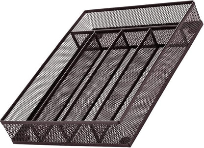 COSWE Silverware Tray for Drawer, Silverware Organizer, Metal Drawer Organizer Kitchen Utensils with Foam Feet Multi Compartments Cutlery Organizer in Drawer