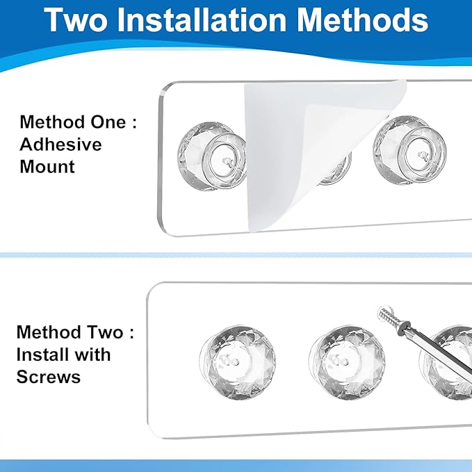 Necklace Holder,Acrylic Necklace Organizer,Wall Mounted Jewelry Organizer With 6 Hooks for Bracelets, Chains,Keys - (2 Pack,Clear)