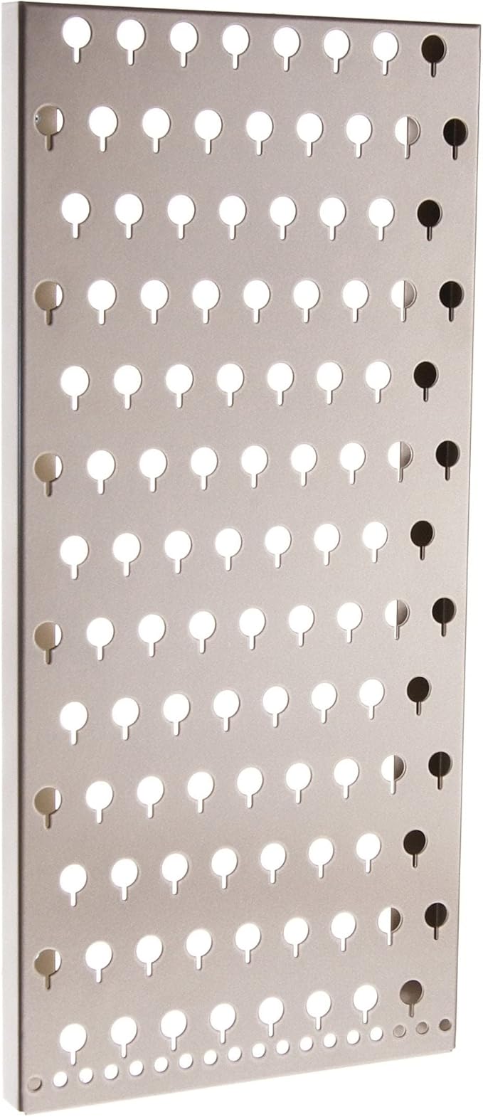 Angelynn's Wall Mounted Earring Holder Organizer Display for Small and Medium Women Post Stud Dangle Pierced Earrings, Hanging Closet Jewelry Storage Rack, Michelle Satin Nickel Silver 9" x19 3/4"