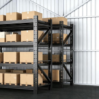 Garage Storage Shelves,73" H*48" W*22.4" D Heavy Duty 4-Tier Metal Shelving Unit with Adjustable Shelves Industrial Garage Shelving for Garage Organization & Warehouse Storage