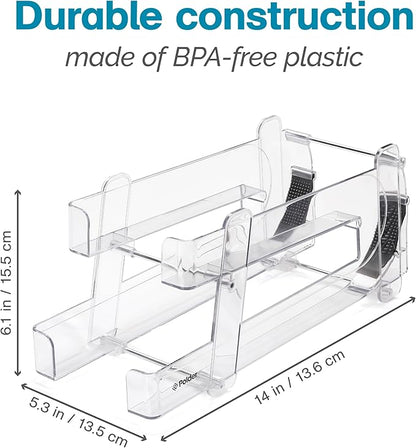 Polder Gravity Feed Can Dispenser, BPA-Free Plastic Beverage and Drink Dispenser, Holds Up to 10 Soda Cans, Ideal for Refrigerators and Countertops, Fridge Organizer, 14" x 5.3" x 6.1"