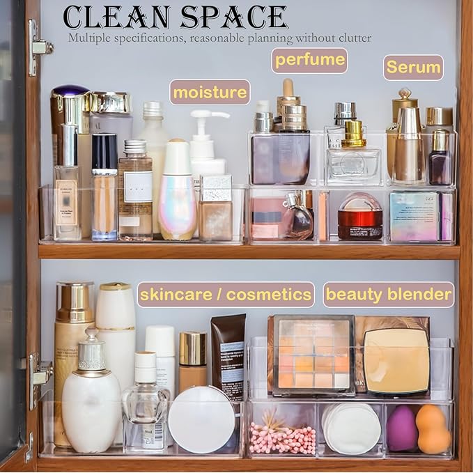 Acrylic Organizer 2 pieces Makeup Organizer Countertop For Drawers Organizer Storage Bathroom Organizers And Storage Is A Good Choice For Desktop Finishing (2)